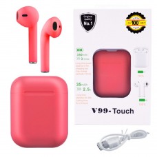 Бездротові навушники з сенсорним управлінням V99-Touch. Колір червоний Бездротові навушники з сенсорним управлінням V99-Touch. Колір червоний