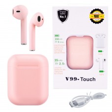 Бездротові навушники з сенсорним управлінням V99-Touch. Колір рожевий Бездротові навушники з сенсорним управлінням V99-Touch. Колір рожевий