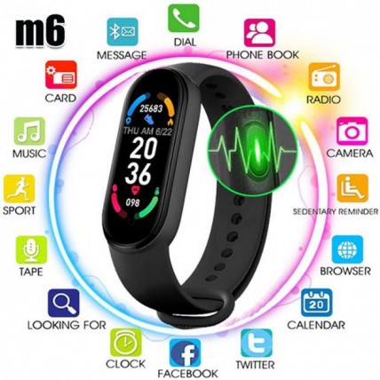 Фітнес браслет FitPro Smart Band M6 (смарт годинник, пульсоксиметр, пульс). Колір: чорний Фітнес браслет FitPro Smart Band M6 (смарт годинник, пульсоксиметр, пульс). Колір: чорний