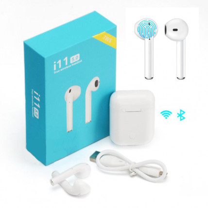 Бездротові навушники з сенсорним управлінням Unit i11 TWS Sensor Stereo Bluetooth 5.0. Колір білий Бездротові навушники з сенсорним управлінням Unit i11 TWS Sensor Stereo Bluetooth 5.0. Колір білий
