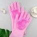 Силіконові рукавички Magic Silicone Gloves Pink для прибирання чистки миття посуду для будинку. Колір рожевий Силіконові рукавички Magic Silicone Gloves Pink для прибирання чистки миття посуду для будинку. Колір рожевий
