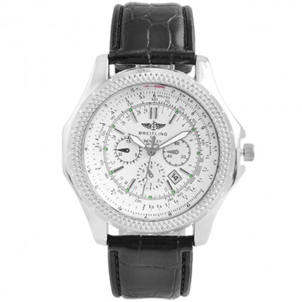 Годинник наручний Breitling White ремінець чорний (репліка) Годинник наручний Breitling White ремінець чорний (репліка)