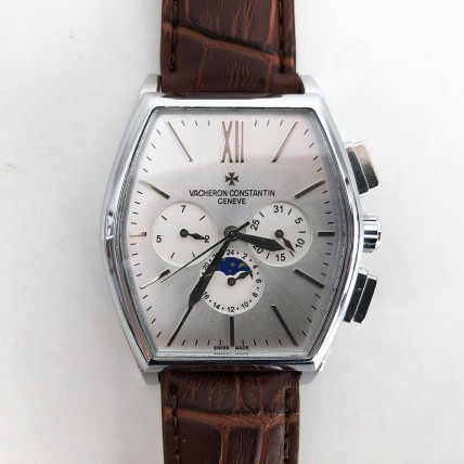 Годинник наручний Vacheron Constantin (репліка). Колір: коричневий ремінь, білий циф. Годинник наручний Vacheron Constantin (репліка). Колір: коричневий ремінь, білий циф.