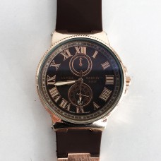 Годинники наручні Ulysse Nardin Brown ремінець коричневий (репліка). Колір: коричневий ремінь, темний циф. Годинники наручні Ulysse Nardin Brown ремінець коричневий (репліка). Колір: коричневий ремінь, темний циф.