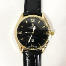 Годинник наручний Rolex Black ремінець чорний (репліка) Годинник наручний Rolex Black ремінець чорний (репліка)