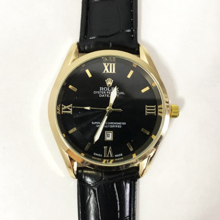 Годинник наручний Rolex Black ремінець чорний (репліка) Годинник наручний Rolex Black ремінець чорний (репліка)