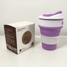 Кружка туристична (складна/силіконова), похідна чашка силіконова складана. Колір: фіолетовий Кружка туристична (складна/силіконова), похідна чашка силіконова складана. Колір: фіолетовий