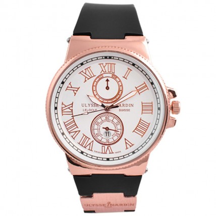 Годинник наручний Ulysse Nardin White ремінець чорний (репліка) Годинник наручний Ulysse Nardin White ремінець чорний (репліка)