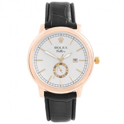 Годинник наручний Rolex White ремінець коричневий Годинник наручний Rolex White ремінець коричневий