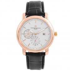 Годинник наручний Vacheron Constantin White ремінець чорний (репліка) Годинник наручний Vacheron Constantin White ремінець чорний (репліка)