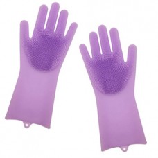 Силіконові рукавички Magic Silicone Gloves Pink для прибирання чистки миття посуду для будинку. Колір фіолетовий Силіконові рукавички Magic Silicone Gloves Pink для прибирання чистки миття посуду для будинку. Колір фіолетовий