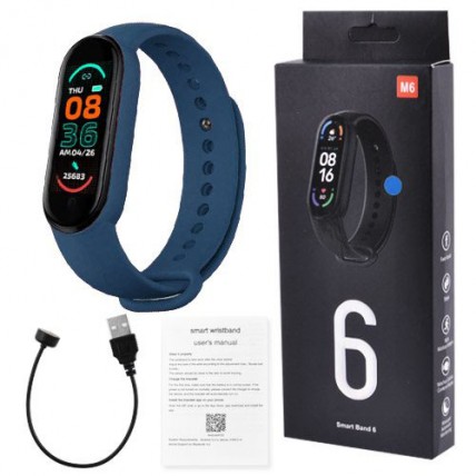 Фітнес браслет FitPro Smart Band M6 (смарт годинник, пульсоксиметр, пульс). Колір синій Фітнес браслет FitPro Smart Band M6 (смарт годинник, пульсоксиметр, пульс). Колір синій