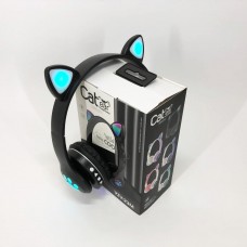 Бездротові навушники з котячими вушками та RGB підсвічуванням Cat VZV 23M. Колір: чорний Бездротові навушники з котячими вушками та RGB підсвічуванням Cat VZV 23M. Колір: чорний