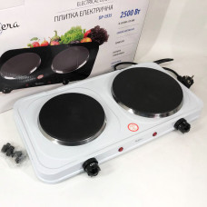 Плитка електрична Suntera DP-1935B, 2500W, 2 конфорки різного діаметру, 2 конфорки. Колір: білий Плитка електрична Suntera DP-1935B, 2500W, 2 конфорки різного діаметру, 2 конфорки. Колір: білий