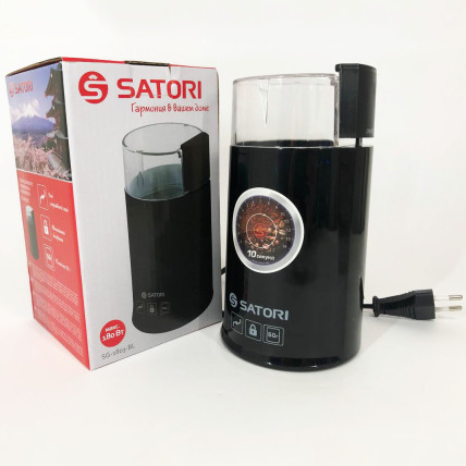 Кавомолка електрична SATORI SG-1803-BL, кавомолка електрична домашня. Колір: чорний Кавомолка електрична SATORI SG-1803-BL, кавомолка електрична домашня. Колір: чорний