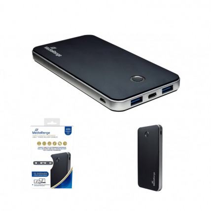 Зовнішній акумулятор (Power Bank) MediaRange MR753 - 10000mAh з USB-C Power Delivery Fast Charge Technology Зовнішній акумулятор (Power Bank) MediaRange MR753 - 10000mAh з USB-C Power Delivery Fast Charge Technology