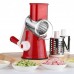 Овочерізка мультислайсер Tabletop Drum Grater Kitchen Master Терка для овочів та фруктів 3 насадки. Колір: червоний Овочерізка мультислайсер Tabletop Drum Grater Kitchen Master Терка для овочів та фруктів 3 насадки. Колір: червоний