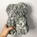 Ведмедик зі штучних 3D троянд 25 см. Колір: срібний Ведмедик зі штучних 3D троянд 25 см. Колір: срібний