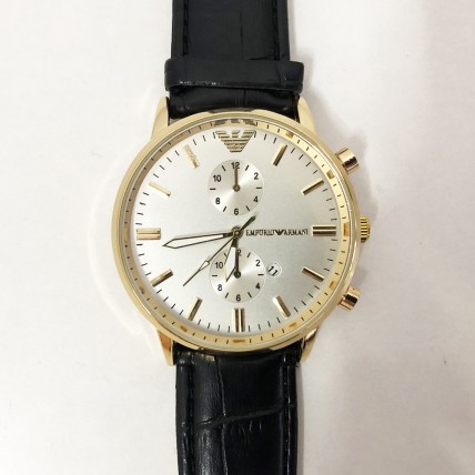 Годинник наручний Emporio Armani Black ремінець чорний (репліка) Годинник наручний Emporio Armani Black ремінець чорний (репліка)