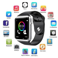 Смарт-годинник Smart Watch A1 розумний електронний зі слотом під sim-карту + карту пам'яті micro-sd. Колір: срібний Смарт-годинник Smart Watch A1 розумний електронний зі слотом під sim-карту + карту пам'яті micro-sd. Колір: срібний