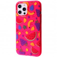 Чохол для Apple Iphone 12 Pro Max фрукти. Колір рожевий Чохол для Apple Iphone 12 Pro Max фрукти. Колір рожевий