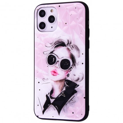Чохол для Apple Iphone 11 Pro жінка в окулярах. Колір рожевий Чохол для Apple Iphone 11 Pro жінка в окулярах. Колір рожевий