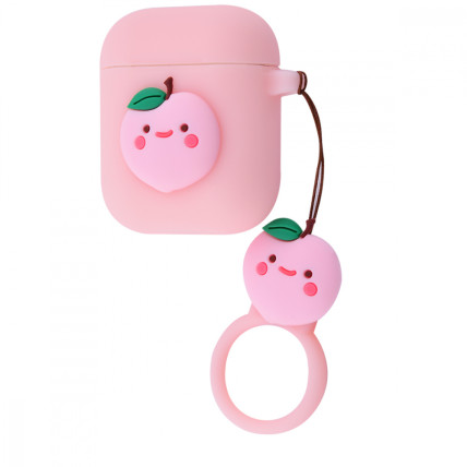 Чохол для AirPods рожевий з вишенькою Чохол для AirPods рожевий з вишенькою
