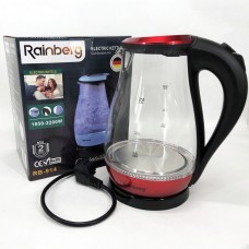 Чайник скляний електричний Rainberg RB-914, стильний електричний чайник. Колір: червоний Чайник скляний електричний Rainberg RB-914, стильний електричний чайник. Колір: червоний