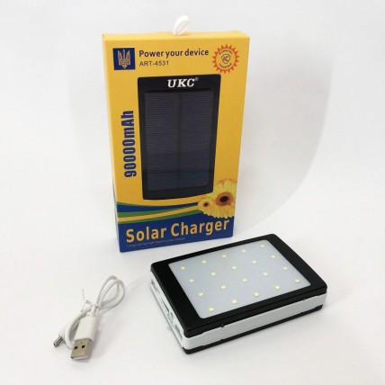 УМБ Power Bank Solar 90000 mAh мобільне зарядне з сонячною панеллю та лампою, Power Bank Charger Батарея УМБ Power Bank Solar 90000 mAh мобільне зарядне з сонячною панеллю та лампою, Power Bank Charger Батарея