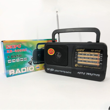 Радіоприймач Kipo KB-409 AC потужний радіо FM c usb живлення від батареї R20 або від мережі Чорний Радіоприймач Kipo KB-409 AC потужний радіо FM c usb живлення від батареї R20 або від мережі Чорний