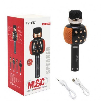 Бездротовий мікрофон караоке блютуз WSTER WS-2911 Bluetooth динамік. Колір: помаранчевий Бездротовий мікрофон караоке блютуз WSTER WS-2911 Bluetooth динамік. Колір: помаранчевий
