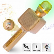 Караоке Мікрофон Magic Karaoke YS-68 Bluetooth Колонка 2в1 з голограмою LED Відлуння Мембраної Бездротової. Колір: золотий Караоке Мікрофон Magic Karaoke YS-68 Bluetooth Колонка 2в1 з голограмою LED Відлуння Мембраної Бездротової. Колір: золотий