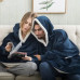 Толстовка плед з капюшоном і рукавами Huggle Hoodie оверсайз. Колір: синій Толстовка плед з капюшоном і рукавами Huggle Hoodie оверсайз. Колір: синій