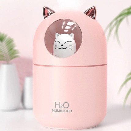 Зволожувач повітря Humidifier H2O Cat USB із котиком на 300мл. Колір: рожевий Зволожувач повітря Humidifier H2O Cat USB із котиком на 300мл. Колір: рожевий