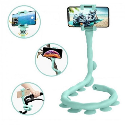 Гнучкий тримач для телефону з універсальними присосками Cute Worm Lazy Holder. Колір блакитний Гнучкий тримач для телефону з універсальними присосками Cute Worm Lazy Holder. Колір блакитний