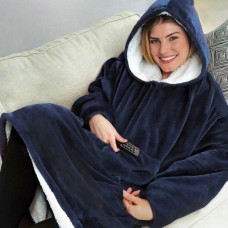 Толстовка плед з капюшоном і рукавами Huggle Hoodie оверсайз. Колір: синій Толстовка плед з капюшоном і рукавами Huggle Hoodie оверсайз. Колір: синій