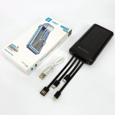 Портативний зарядний пристрій на 10000mAh, Power Bank на сонячній батареї, заряджання. Колір: чорний Портативний зарядний пристрій на 10000mAh, Power Bank на сонячній батареї, заряджання. Колір: чорний