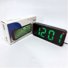Годинник настільний DT-6508 з будильником та USB зарядкою із зеленим підсвічуванням Годинник настільний DT-6508 з будильником та USB зарядкою із зеленим підсвічуванням