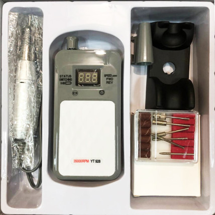 Портативний фрезер для нігтів Nail Drill YT-928 акумуляторний з індикатором заряду на 35 000 оборотів. Колір: сірий Портативний фрезер для нігтів Nail Drill YT-928 акумуляторний з індикатором заряду на 35 000 оборотів. Колір: сірий