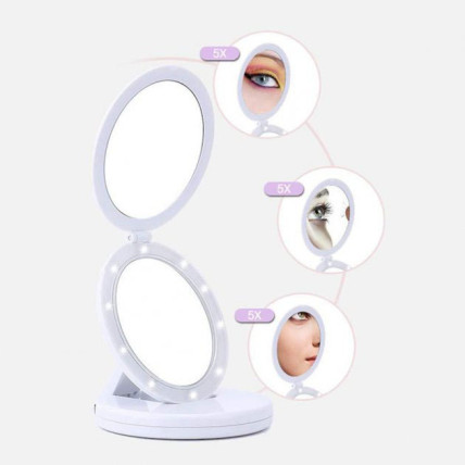 Дзеркало для макіяжу Large Mirror з LED-підсвічуванням, дзеркало для макіяжу, що світиться. Колір: білий Дзеркало для макіяжу Large Mirror з LED-підсвічуванням, дзеркало для макіяжу, що світиться. Колір: білий