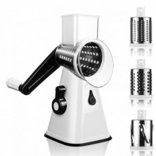 Овочерізка мультислайсер Tabletop Drum Grater Kitchen Master Терка для овочів та фруктів 3 насадки. Колір: білий Овочерізка мультислайсер Tabletop Drum Grater Kitchen Master Терка для овочів та фруктів 3 насадки. Колір: білий