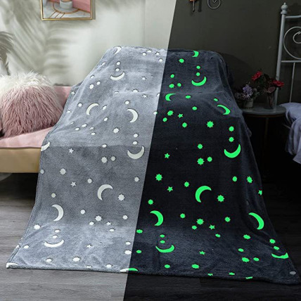 Плед, що світиться в темряві, плюшеве покривало Blanket kids Magic Star 150х100 см флісова ковдра. Колір: сірий Плед, що світиться в темряві, плюшеве покривало Blanket kids Magic Star 150х100 см флісова ковдра. Колір: сірий