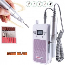 Портативний фрезер для нігтів Nail Drill YT-928 акумуляторний з індикатором заряду на 35 000 оборотів. Колір: білий Портативний фрезер для нігтів Nail Drill YT-928 акумуляторний з індикатором заряду на 35 000 оборотів. Колір: білий