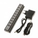 Розгалужувач USB HUB на 10 портів з активною зарядкою 220V. Колір чорний Розгалужувач USB HUB на 10 портів з активною зарядкою 220V. Колір чорний