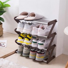 Полиця для взуття органайзер компактний стійка складана Shoe Rack YH 8802 зберігання речей та взуття 4 полиці. Колір: коричневий Полиця для взуття органайзер компактний стійка складана Shoe Rack YH 8802 зберігання речей та взуття 4 полиці. Колір: коричневий