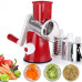 Овочерізка мультислайсер Tabletop Drum Grater Kitchen Master Терка для овочів та фруктів 3 насадки. Колір: червоний Овочерізка мультислайсер Tabletop Drum Grater Kitchen Master Терка для овочів та фруктів 3 насадки. Колір: червоний