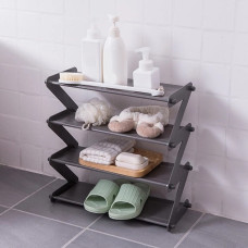 Полиця для взуття органайзер компактний стійка складана Shoe Rack YH 8802 зберігання речей та взуття 4 полиці. Колір: сірий Полиця для взуття органайзер компактний стійка складана Shoe Rack YH 8802 зберігання речей та взуття 4 полиці. Колір: сірий