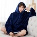 Толстовка плед з капюшоном і рукавами Huggle Hoodie оверсайз. Колір: синій Толстовка плед з капюшоном і рукавами Huggle Hoodie оверсайз. Колір: синій