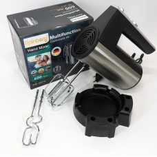 Міксер ручний електричний Rainberg RB-2214 600W 5 швидкостей з підставкою, двовіночковий міксер Міксер ручний електричний Rainberg RB-2214 600W 5 швидкостей з підставкою, двовіночковий міксер