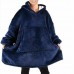 Толстовка плед з капюшоном і рукавами Huggle Hoodie оверсайз. Колір: синій Толстовка плед з капюшоном і рукавами Huggle Hoodie оверсайз. Колір: синій